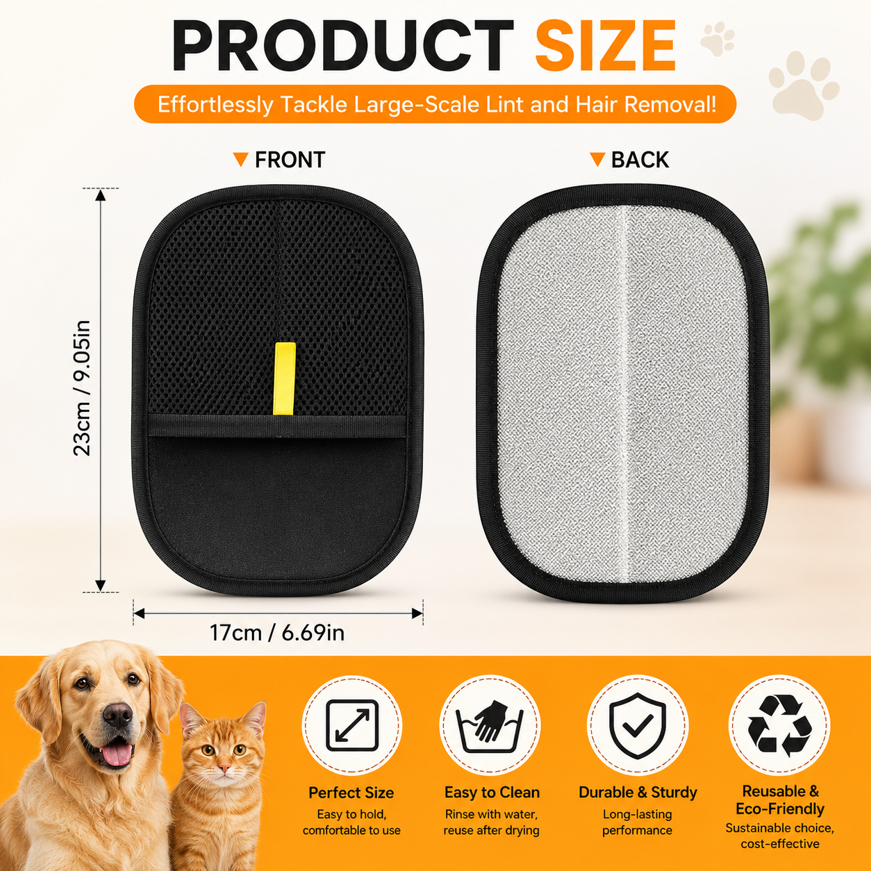 Pet Hair Removal Glove for Cats & Dogs